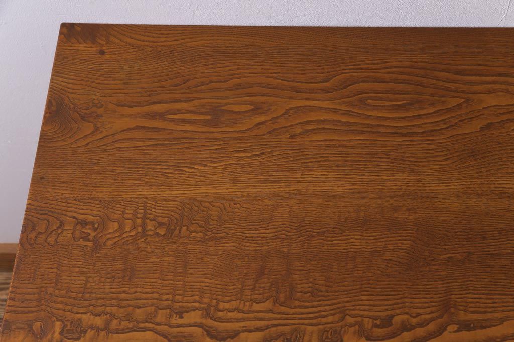 アンティーク家具　昭和初期　栓材　シンプルで素朴な雰囲気が魅力の平机(デスク、在宅ワーク、在宅用作業台)