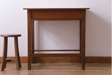 アンティーク家具　昭和初期　栓材　シンプルで素朴な雰囲気が魅力の平机(デスク、在宅ワーク、在宅用作業台)