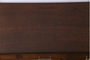 レトロ家具　昭和レトロ　栗・樺材　味わいのある趣が魅力の薄型ワークデスク(片袖机、在宅ワーク、在宅用)