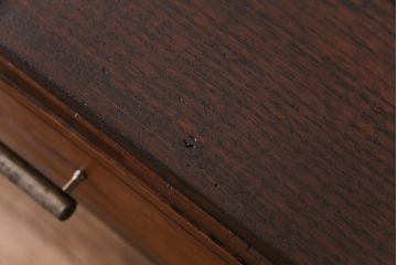 レトロ家具　昭和レトロ　栗・樺材　味わいのある趣が魅力の薄型ワークデスク(片袖机、在宅ワーク、在宅用)