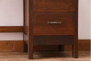 レトロ家具　昭和レトロ　栗・樺材　味わいのある趣が魅力の薄型ワークデスク(片袖机、在宅ワーク、在宅用)
