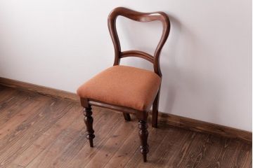 【K様ご成約品】フランスアンティーク　マホガニー材　優美なデザインの上品なチェア(ダイニングチェア、椅子)