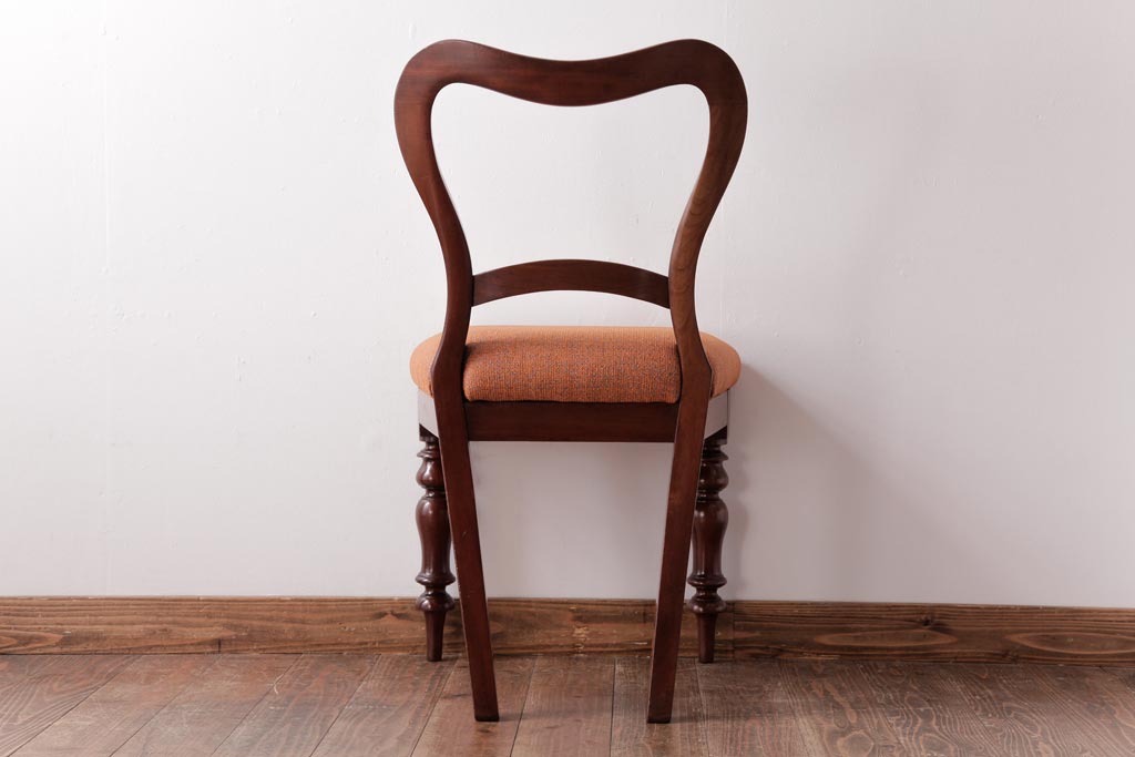 【K様ご成約品】フランスアンティーク　マホガニー材　優美なデザインの上品なチェア(ダイニングチェア、椅子)