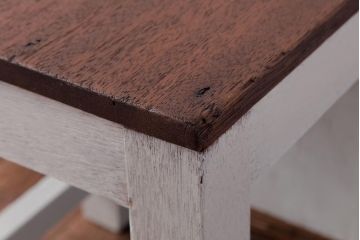 昭和中期　ペイント家具　ナチュラルな雰囲気が可愛らしい角スツール(淡い水色)