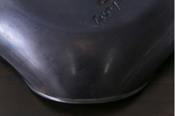 アンティーク雑貨　中古　玉川堂　良寛書　心月輪(しんがちりん)を模した銅製菓子鉢(中皿、ディスプレイ)