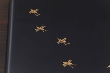 アンティーク雑貨　昭和期　平安象彦　名取川蒔絵　千鳥　和の風情を感じる共箱付き手文庫(文箱、手紙箱、漆器)