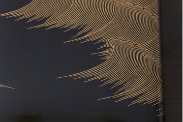 アンティーク雑貨　昭和期　平安象彦　名取川蒔絵　千鳥　和の風情を感じる共箱付き手文庫(文箱、手紙箱、漆器)