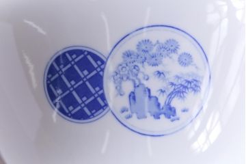 オールドノリタケ(則武・日陶)　窓絵　洋食器にも合わせやすい色彩の深鉢(サラダボウル)