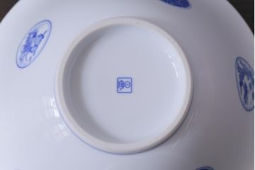 オールドノリタケ(則武・日陶)　窓絵　洋食器にも合わせやすい色彩の深鉢(サラダボウル)