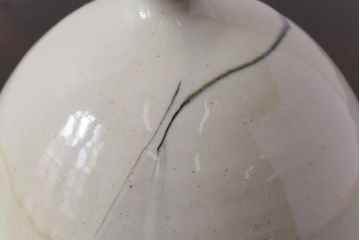 アンティーク雑貨　昭和期　笠間焼　荒田耕治　墨流一輪挿(花瓶、花器)