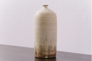 アンティーク雑貨　昭和期　笠間焼　記念品　荒田耕治作　一輪挿(花瓶、花器)(2)