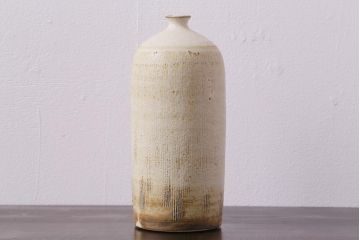アンティーク雑貨　昭和期　笠間焼　記念品　荒田耕治作　一輪挿(花瓶、花器)(2)