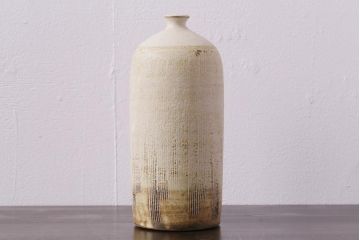 アンティーク雑貨　昭和期　笠間焼　記念品　荒田耕治作　一輪挿(花瓶、花器)(2)
