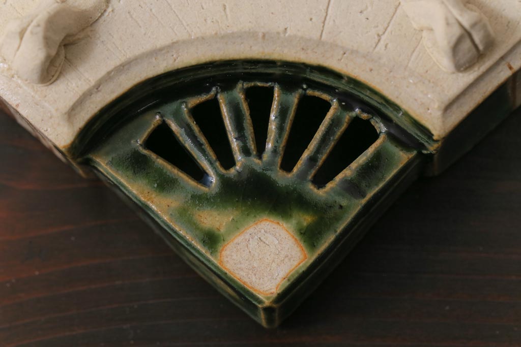 織部焼　松本鉄山作　共箱付き　扇型が小粋な向付5客セット(小皿)