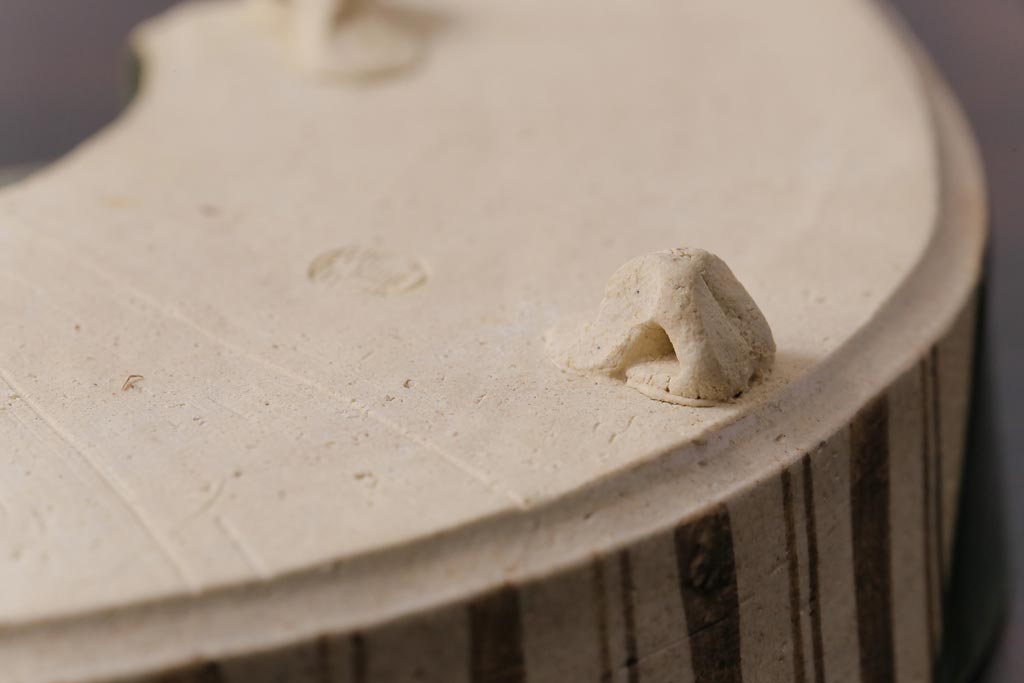 織部焼　松本鉄山作　共箱付き　扇型が小粋な向付5客セット(小皿)