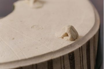 織部焼　松本鉄山作　共箱付き　扇型が小粋な向付5客セット(小皿)