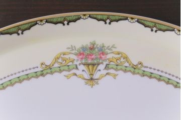 オールドノリタケ(則武・日陶)　ヤジロベー印　クラシックな洋食器3点セット(平皿、ポット、クリーマー)