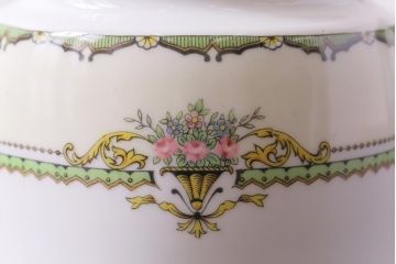 オールドノリタケ(則武・日陶)　ヤジロベー印　クラシックな洋食器3点セット(平皿、ポット、クリーマー)