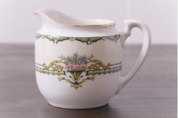 オールドノリタケ(則武・日陶)　ヤジロベー印　クラシックな洋食器3点セット(平皿、ポット、クリーマー)