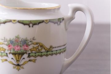 オールドノリタケ(則武・日陶)　ヤジロベー印　クラシックな洋食器3点セット(平皿、ポット、クリーマー)