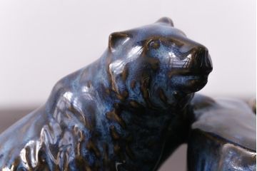 アンティーク雑貨　昭和初期　北日本汽船株式会社　記念品　陶器製ブックエンド(本立て)