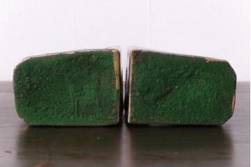 アンティーク雑貨　昭和初期　北日本汽船株式会社　記念品　陶器製ブックエンド(本立て)