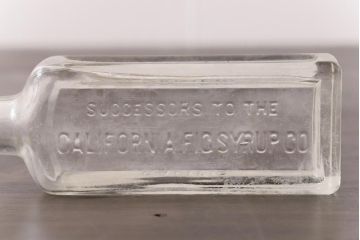 アンティーク雑貨　ビンテージ　CALIFORNIA FIG SYRUP　ディスプレイに活躍するガラスビン(瓶、ボトル)2本セット