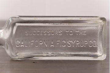 アンティーク雑貨　ビンテージ　CALIFORNIA FIG SYRUP　ディスプレイに活躍するガラスビン(瓶、ボトル)2本セット