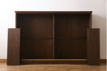 ラフジュ工房オリジナル　建具リメイク　色ガラスがおしゃれな収納棚(サイドボード、戸棚)