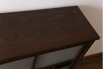 ラフジュ工房オリジナル　建具リメイク　色ガラスがおしゃれな収納棚(サイドボード、戸棚)