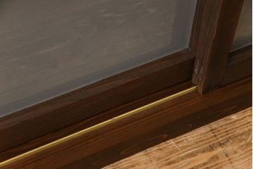 ラフジュ工房オリジナル　建具リメイク　色ガラスがおしゃれな収納棚(サイドボード、戸棚)