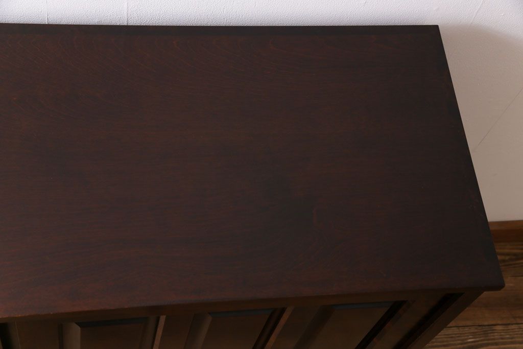 中古　北海道民芸家具　シックな色合いが上品な下駄箱(収納棚)