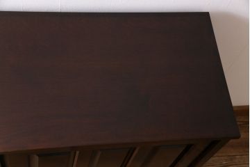 中古　北海道民芸家具　シックな色合いが上品な下駄箱(収納棚)