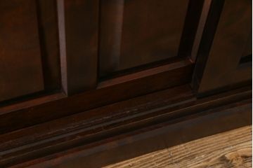 中古　北海道民芸家具　シックな色合いが上品な下駄箱(収納棚)