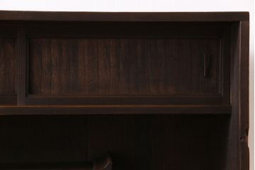 アンティーク家具　和製アンティーク　倹飩付き　経年により味わいを増したヒノキ材製の茶棚(茶箪笥、飾り棚、収納棚)