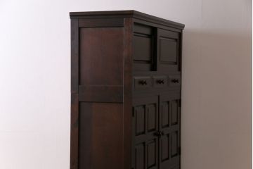 中古　北海道民芸家具　衣装盆付き3段重ねチェスト(衣装箪笥・整理タンス・着物箪笥)(定価約90万円)(2)