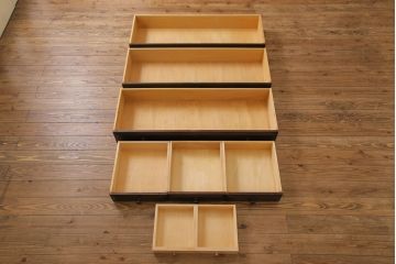 中古　北海道民芸家具　衣装盆付き3段重ねチェスト(衣装箪笥・整理タンス・着物箪笥)(定価約90万円)(2)