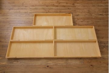 中古　北海道民芸家具　衣装盆付き3段重ねチェスト(衣装箪笥・整理タンス・着物箪笥)(定価約90万円)(2)