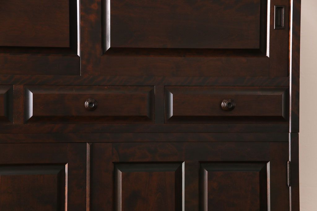 中古　北海道民芸家具　衣装盆付き3段重ねチェスト(衣装箪笥・整理タンス・着物箪笥)(定価約90万円)(2)