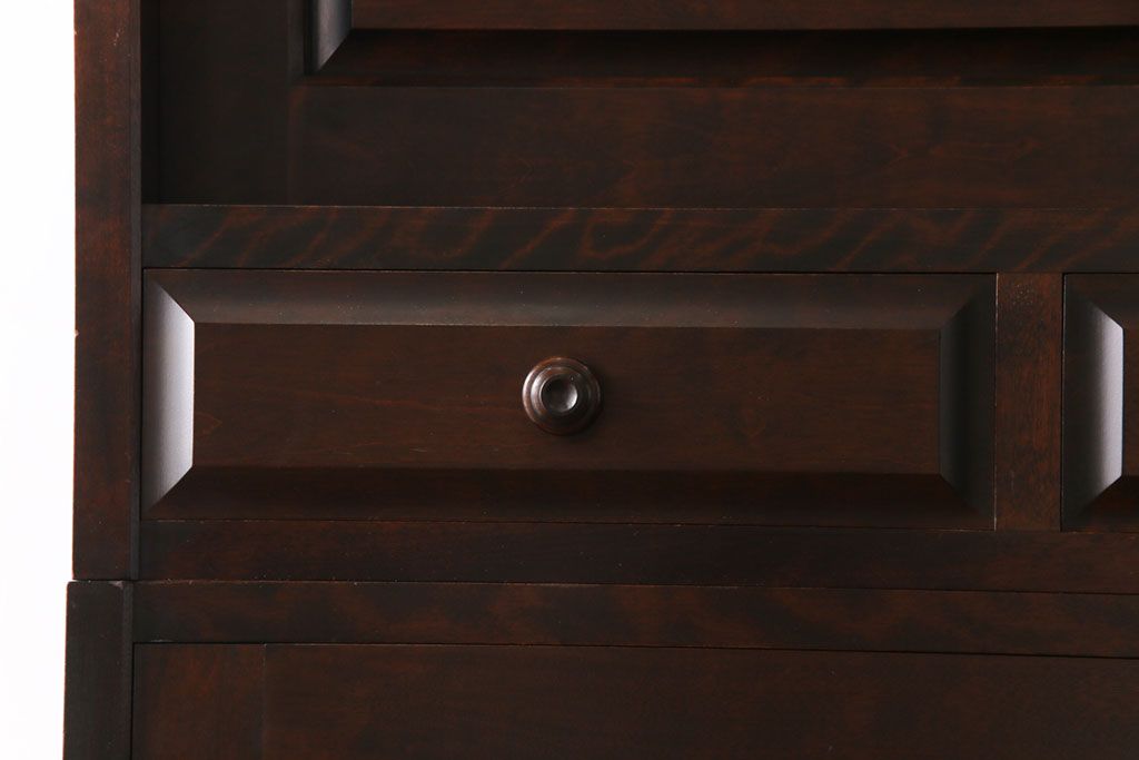 中古　北海道民芸家具　衣装盆付き3段重ねチェスト(衣装箪笥・整理タンス・着物箪笥)(定価約90万円)(2)