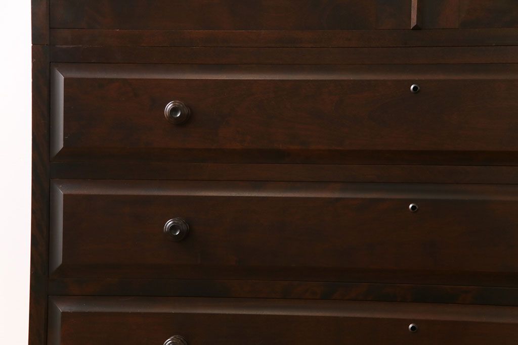 中古　北海道民芸家具　衣装盆付き3段重ねチェスト(衣装箪笥・整理タンス・着物箪笥)(定価約90万円)(2)