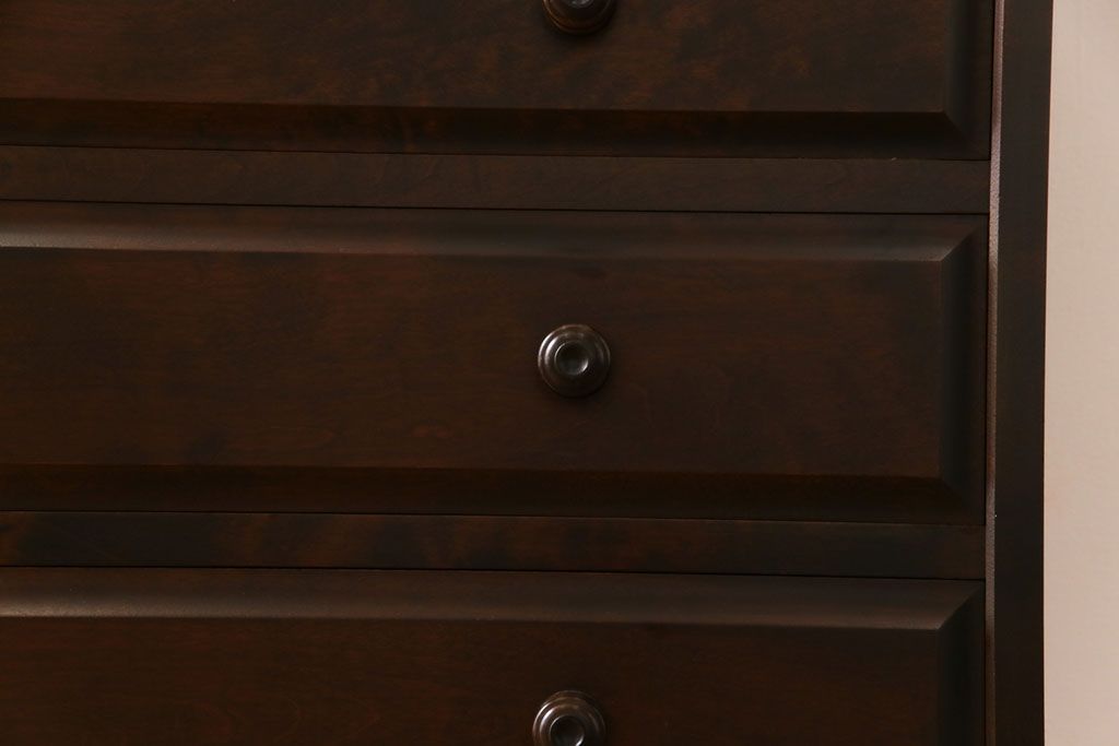 中古　北海道民芸家具　衣装盆付き3段重ねチェスト(衣装箪笥・整理タンス・着物箪笥)(定価約90万円)(2)