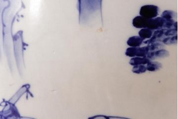 アンティーク雑貨　昭和初期　和の雰囲気を高める山水図の瀬戸火鉢(鉢カバー)