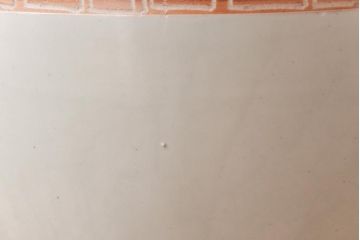 アンティーク雑貨　昭和レトロ　雷文の帯がアクセントのシンプルな瀬戸火鉢(手あぶり、鉢カバー)