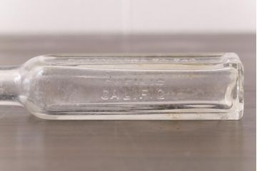 アンティーク雑貨　ビンテージ　CALIFORNIA FIG SYRUP　ディスプレイに活躍するガラスビン(瓶、ボトル)2本セット(1)
