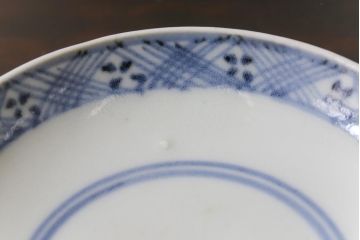 和製アンティーク　江戸期　染付　優しい色合いが親しみ感じる蓋茶碗2客セット(和食器)