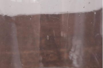 アンティーク雑貨　昭和レトロ　ノスタルジックな雰囲気漂う丸型ガラスビン(ガラス瓶、キャニスター)(1)