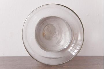 アンティーク雑貨　昭和レトロ　ノスタルジックな雰囲気漂う丸型ガラスビン(ガラス瓶、キャニスター)(1)