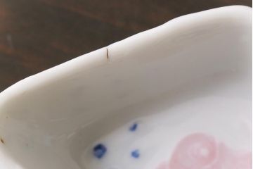 古民具・骨董　昭和初期　おめでたい絵柄が可愛らしい小皿3枚セット
