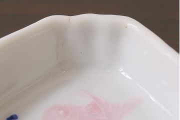 古民具・骨董　昭和初期　おめでたい絵柄が可愛らしい小皿2枚セット